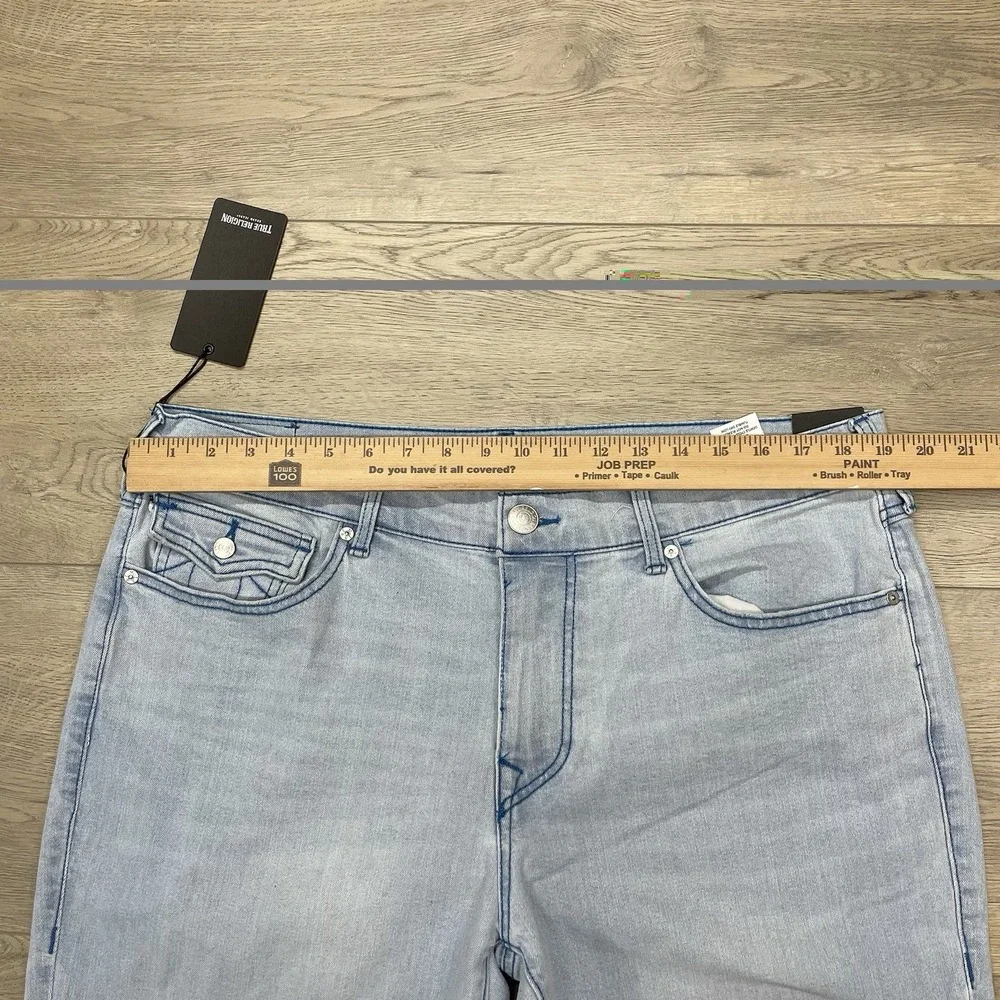 NWT True Religion Ricky SN Flap Straight Jeans Sz 36 Light Endless Wash Casual